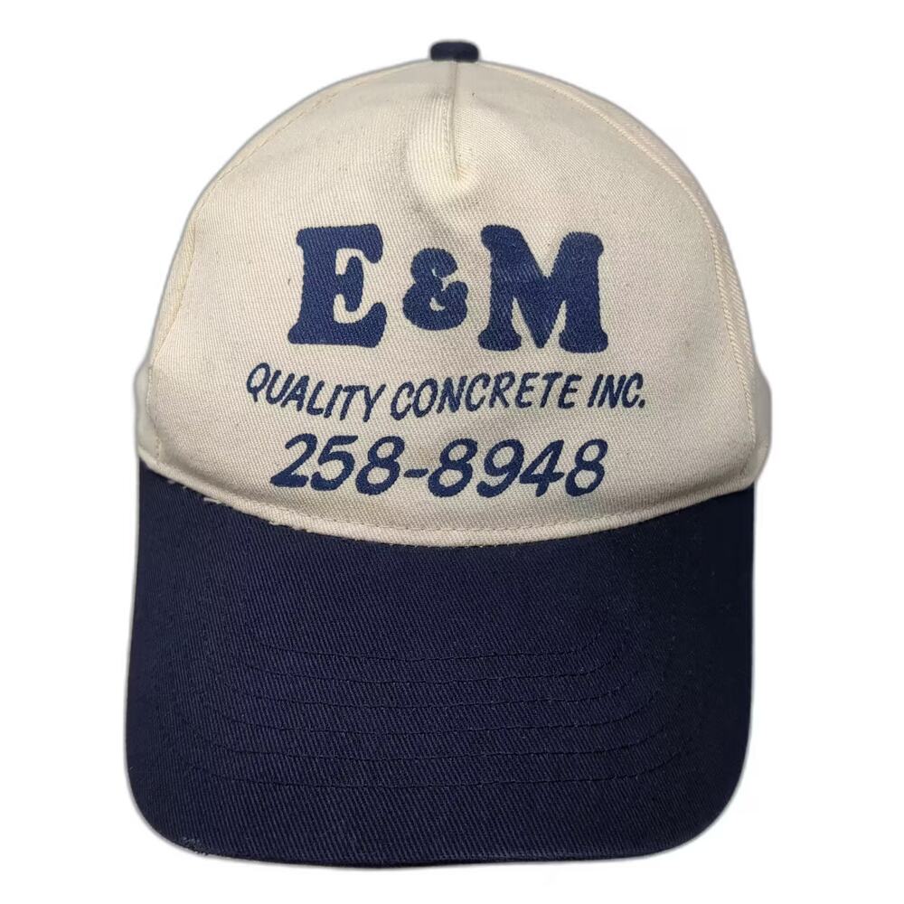 KC Headwear 5 Panel Beige Blue Hat OS Quality Concrete Inc Graphic Snapback